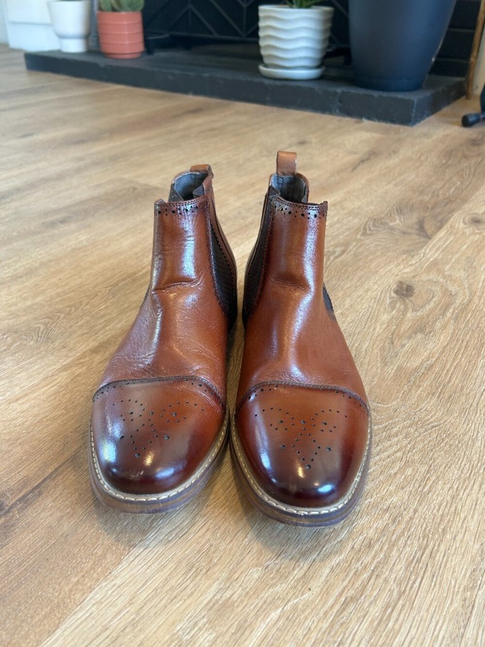 STACY ADAMS S 10.5M The Alomar Chelsea boots in Cognac M - Picture 2 of 11
